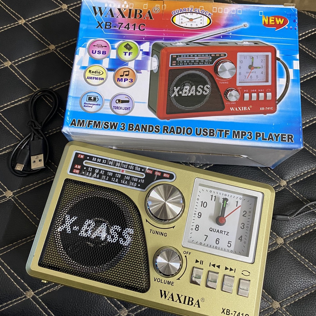 Đài FM WAXIBA XB-741C Cao Cấp. Nghe Radio,FM, Tích Hợp Đồng Hồ, Hỗ Trợ Đèn Pin. Dễ Dàng Sử Dụng