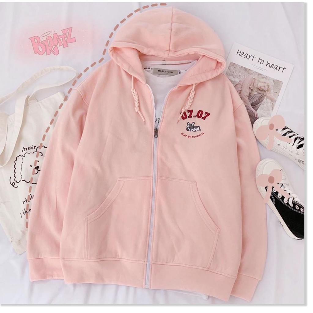 [Freeship] áo khoác hoodie nữ form rộng có dây kéo 0707 - shop lv | BigBuy360 - bigbuy360.vn