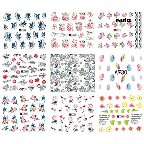 [Hàng mới về] Set 50 Tấm Decal Chuyển Nước Dán Móng Nghệ Thuật