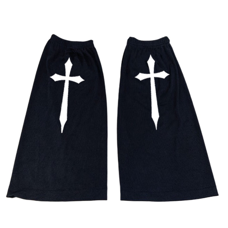 Youyo Vớ Dài Ngang Bắp Chân In Họa Tiết Kiếm Chéo Phong Cách Gothic Punk Harajuku Dành Cho Bạn Nữ