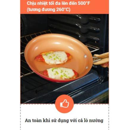 Red Copper Pan - Chảo Đồng Đỏ Siêu Chống Dính - Đường kính/24cm/28cm