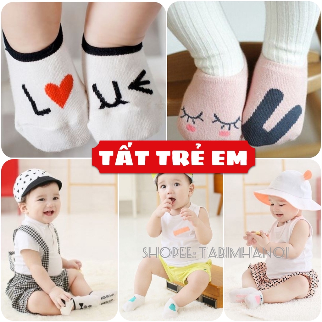 Tất cotton chống trượt cho bé trai và bé gái