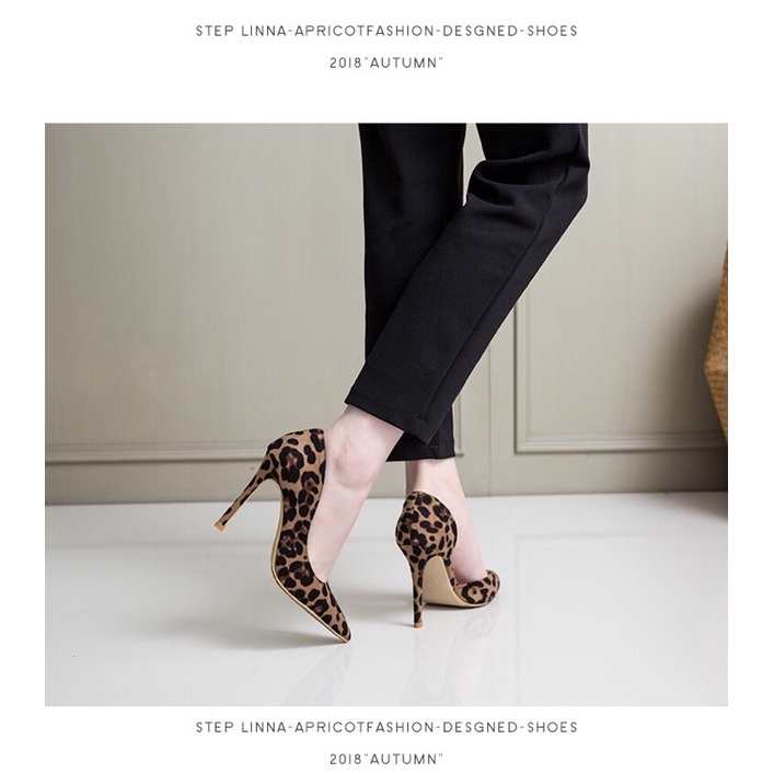 Giày cao gót khoét eo hoạ tiết da beo thời trang nữ sành điệu, đủ size - GI8 Oula Store