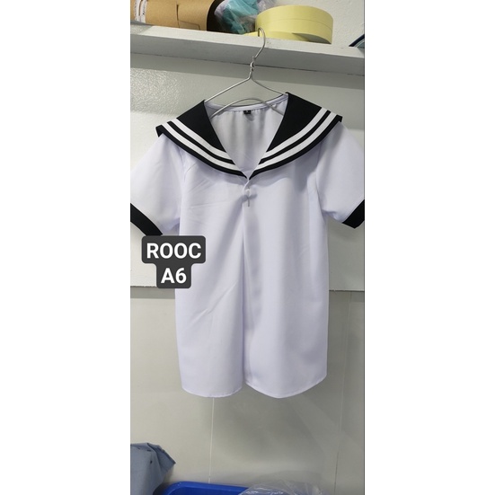 Áo trắng trơn nữ cổ sen thương hiệu Rooc