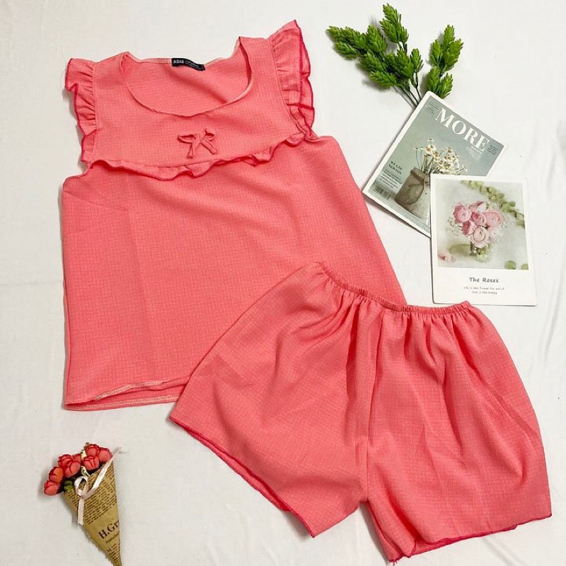 Đồ bộ mặc nhà freesize từ 40-45kg, đồ bộ cho nữ, cho bé gái lớn vải cát mềm - B04