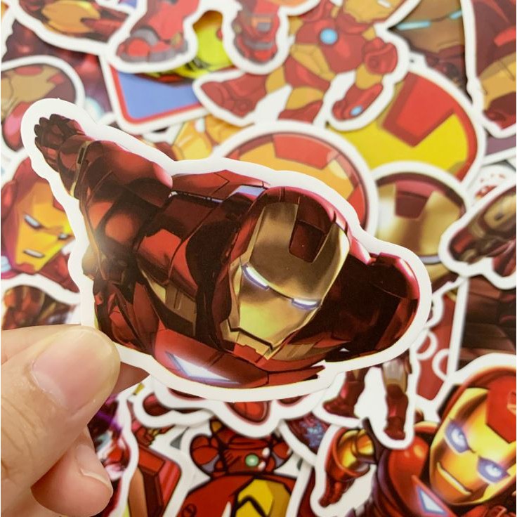 Sticker IRON MAN - NGƯỜI SẮT nhựa PVC không thấm nước, dán nón bảo hiểm, laptop, điện thoại, Vali, xe,  Cực COOL #6