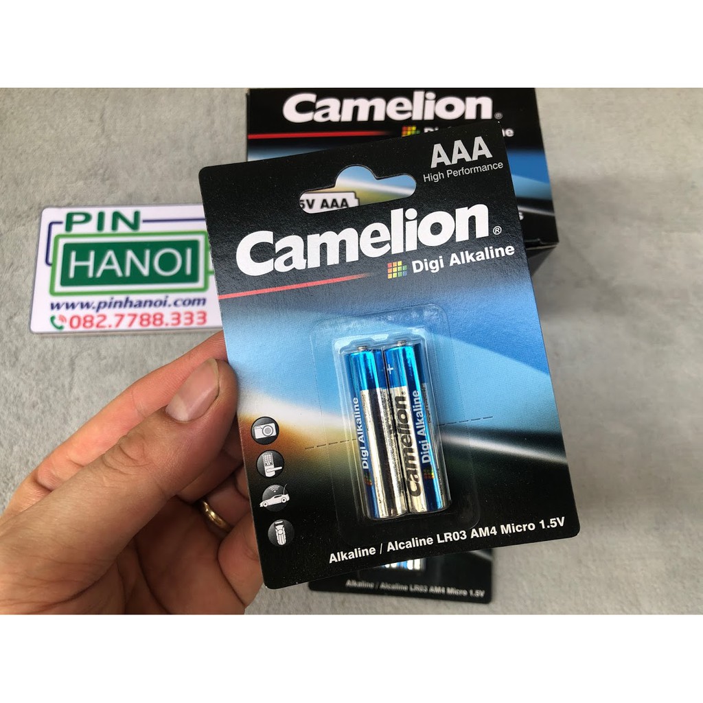 Vỉ 2 pin đũa AAA Camelion Digi Alkaline 1.5V AM4 LR03-BP2DG