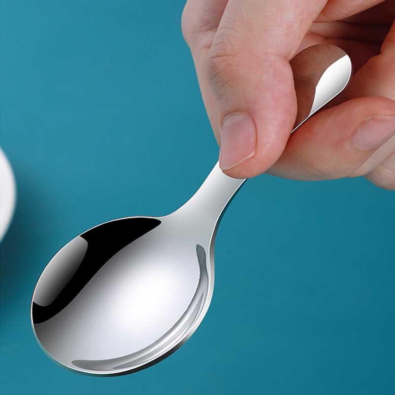 Muỗng Cà Phê Mini Tay Cầm Ngắn Bằng Thép Không Gỉ Dễ Thương Cho Trẻ Em