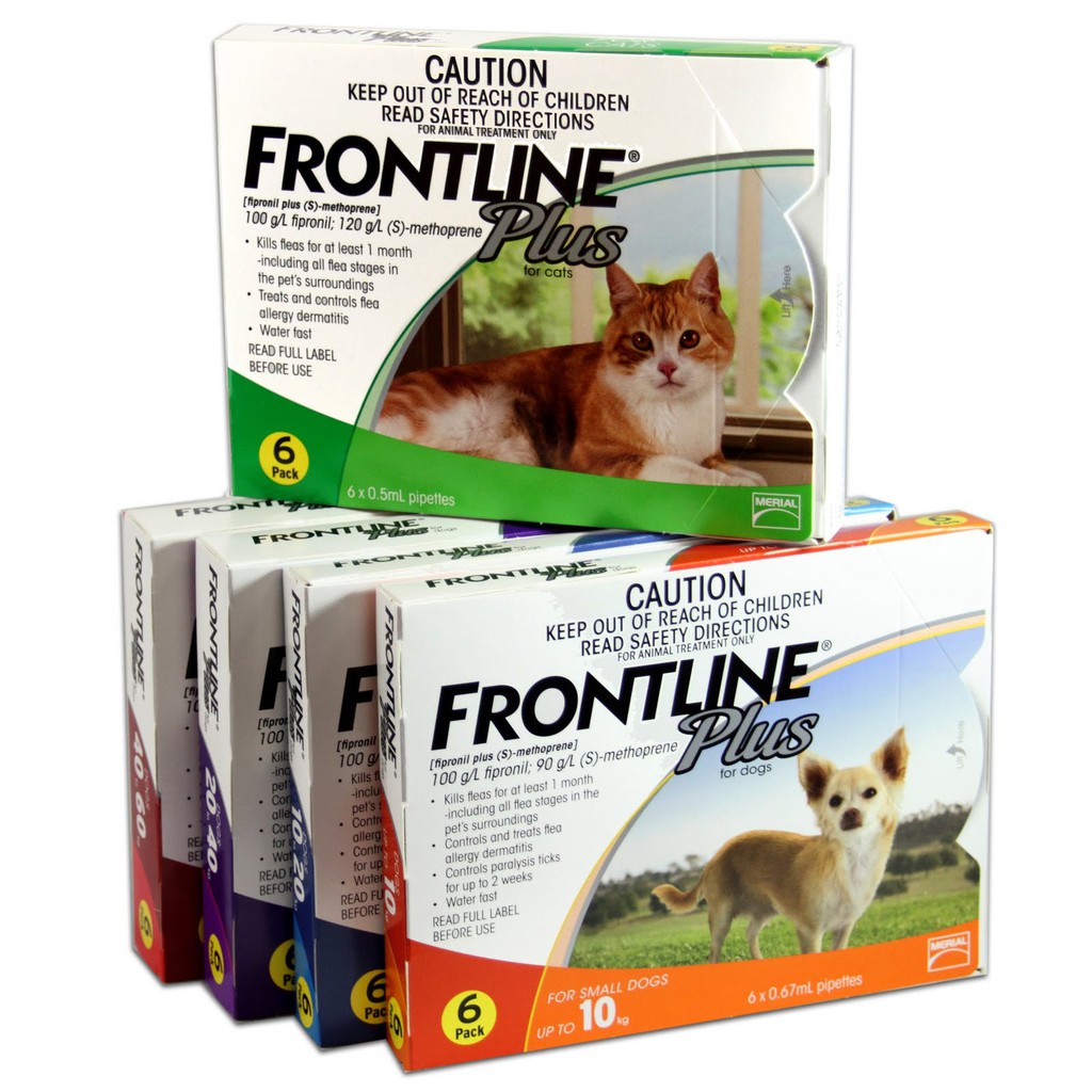 Hộp 3 tuýp Frontline Plus thuốc nhỏ gáy trị ve rận cho chó mèo