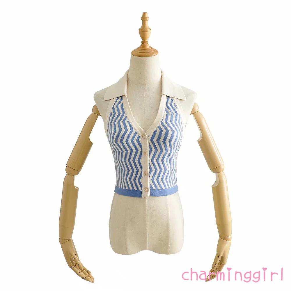 Áo Dệt Kim Nữ Không Tay Viền Cổ Gợn Sóng Thời Trang | BigBuy360 - bigbuy360.vn