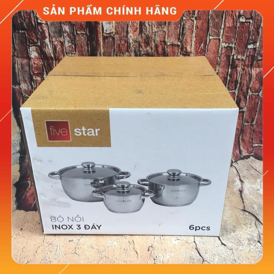 [FreeShip] Bộ nồi Fivestar 3 chiếc 3 đáy vung inox , Hàng chính hãng - Bảo hành 12 tháng