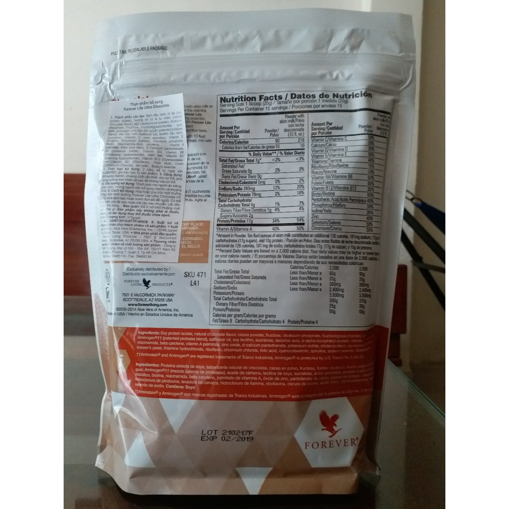 SỮA BỘT TĂNG CÂN FOREVER LITE ULTRA  471flp 470flp
