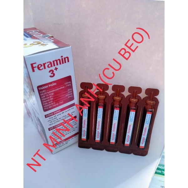 Sắt nước Feramin 3+- HÀNG CHÍNH HÃNG- Hỗ trợ bổ sung sắt, hạn chế  táo bón