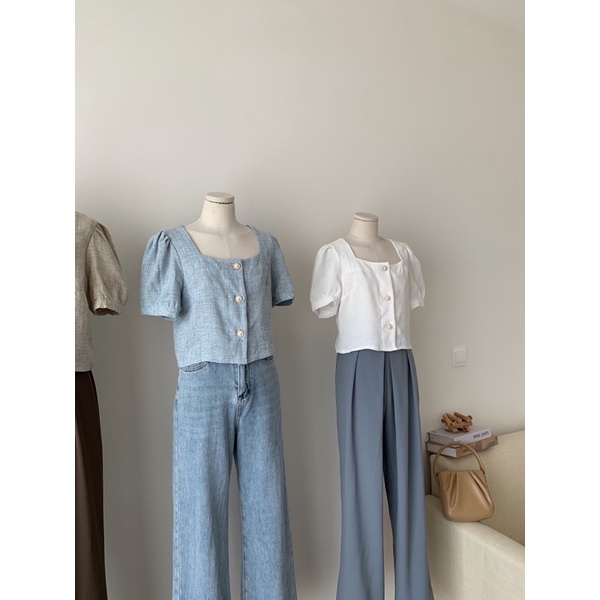 ÁO CỔ VUÔNG TAY BỒNG 2039