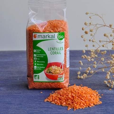 Đậu Lăng Đỏ Cam, Đậu Lăng Xanh Hữu Cơ Markal - Túi 500gr - Có tách lẻ