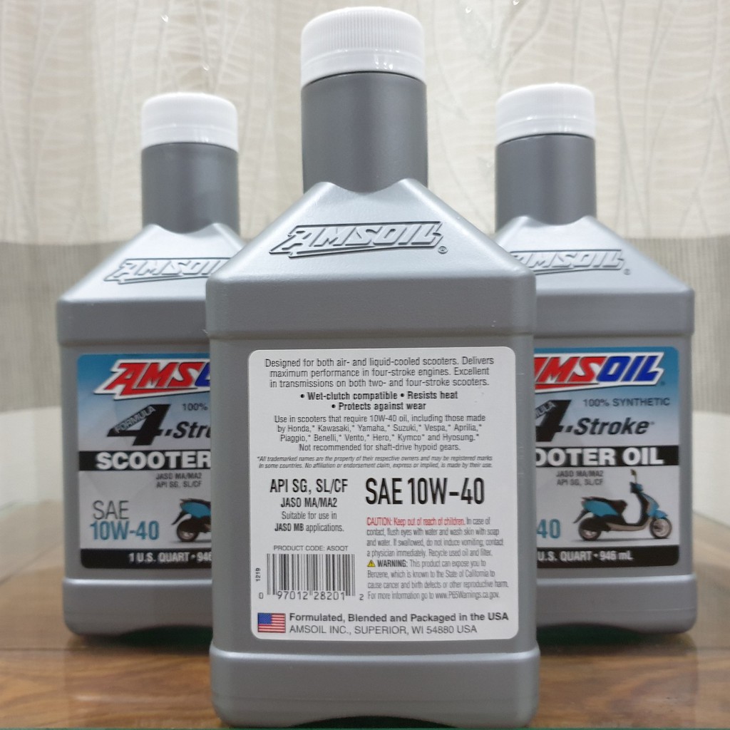 ( Nhớt Tay Ga ) Nhớt Amsoil Synthetic Scooter 10w40 946ml