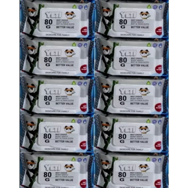 [TIỆN DỤNG] Khăn ướt tiện lợi YETI hình gấu trúc 80g tiết kiệm