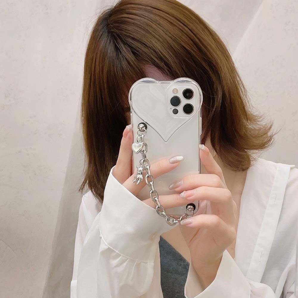 Ốp Điện Thoại Dạng Chuỗi Kim Loại Chống Rơi Gắn Dây Đeo Cổ Tay Họa Tiết Trái Tim Trang Trí Cho Harry