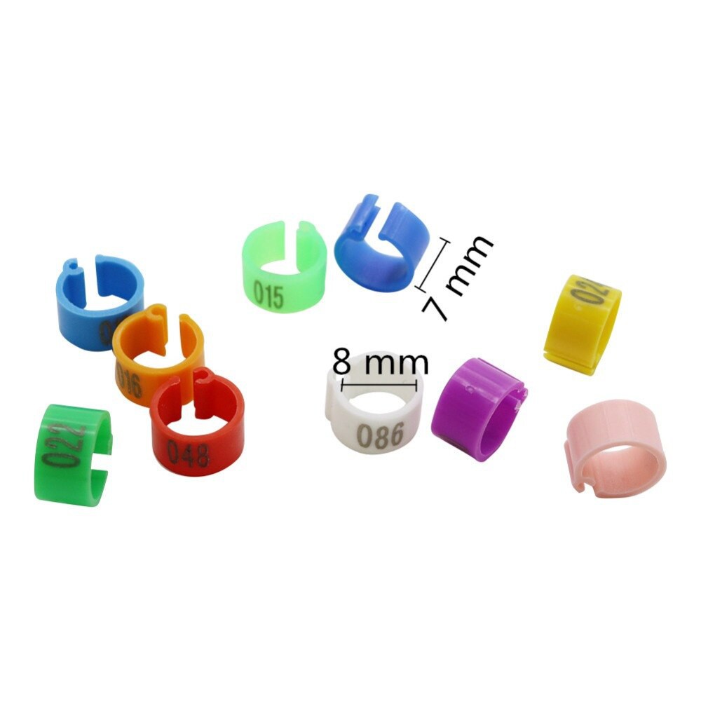 100 Vòng Kẹp Chân Chim Bồ Câu Rộng 8mm Số 001-100