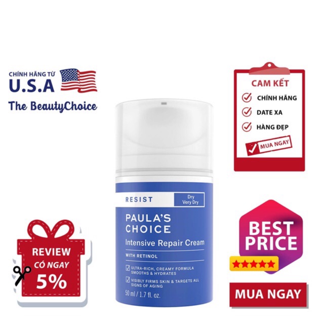 Kem Dưỡng Chống Lão Hóa Paula's Choice Resist Intensive Repair Cream