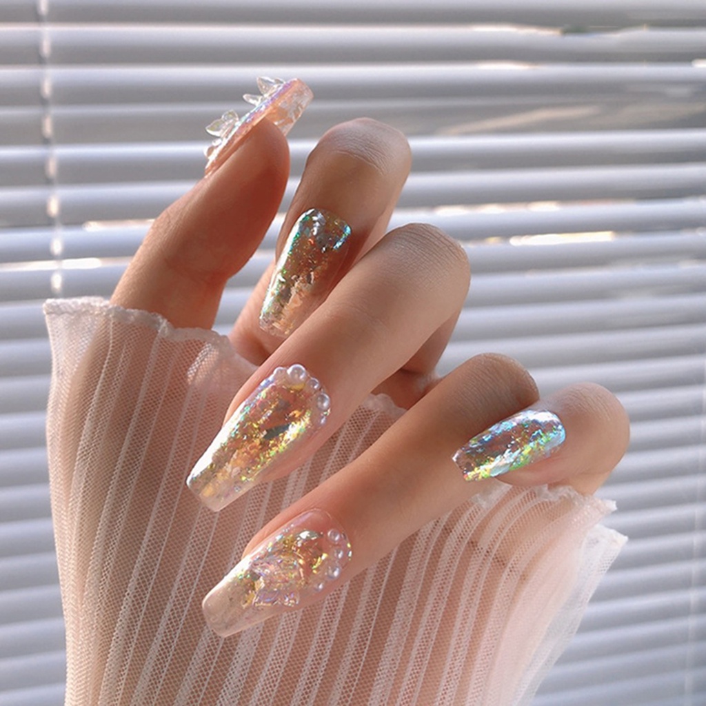 1 Hộp Hạt Kim Sa Lấp Lánh Nhiều Hình Dạng Trang Trí Móng Tay Nghệ Thuật