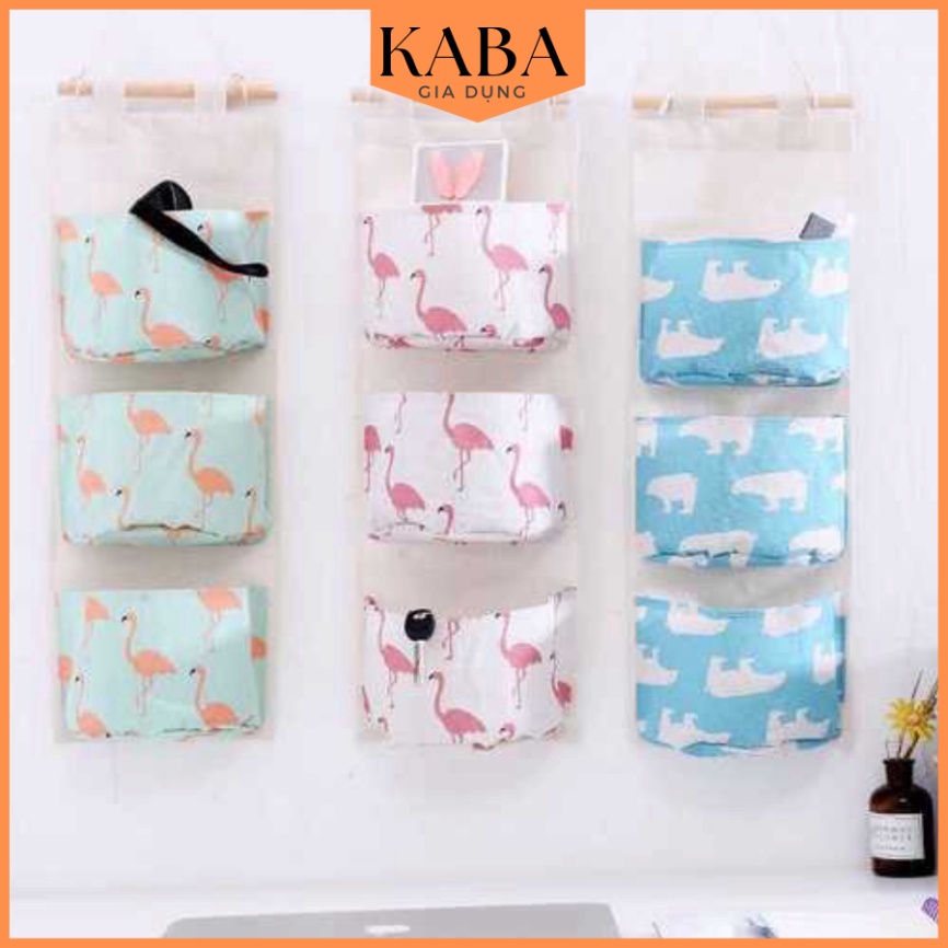 [HÀNG CÓ SẴN] Túi Vải Treo Tường 3 Ngăn Đa Năng, Tiện Lợi, Đựng Đồ Cá Nhân KABA