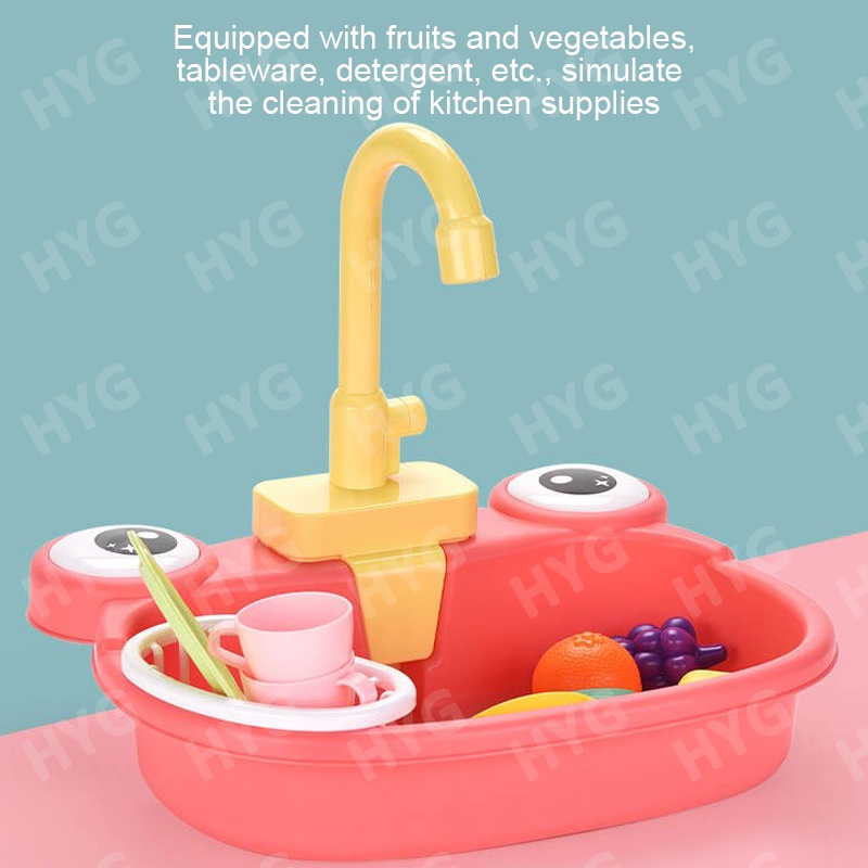 Đồ chơi bồn rửa chén nhà bếp HYG TOYS hoạt động điện tự động vui nhộn dành cho trẻ em