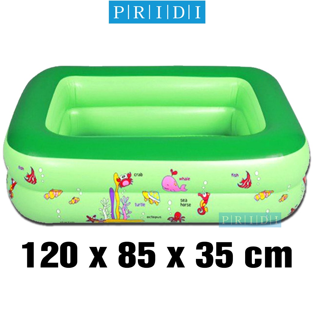 Hồ Bơi Cho Bé 2 Tầng 1m20 XANH LÁ Loại Dày - Bể Bơi Phao Bơi Cho Bé Tại Nhà PRIDI