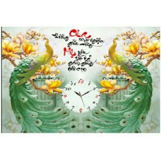 Tranh đính đá ĐỒNG HỒ -CHA MẸ LV157