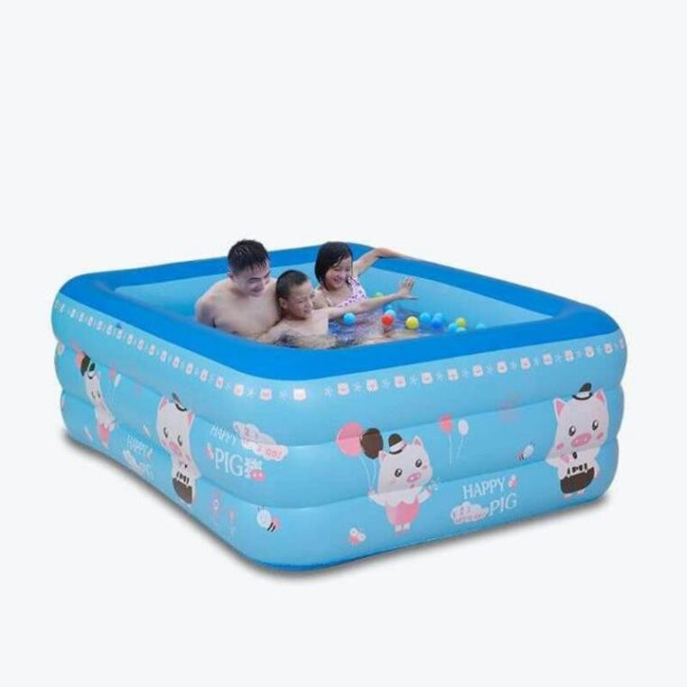 [FREESHIP❤️]BỂ BƠI PHAO BƠI CHỮ NHẬT 1,3M 3 TẦNG CHO BÉ