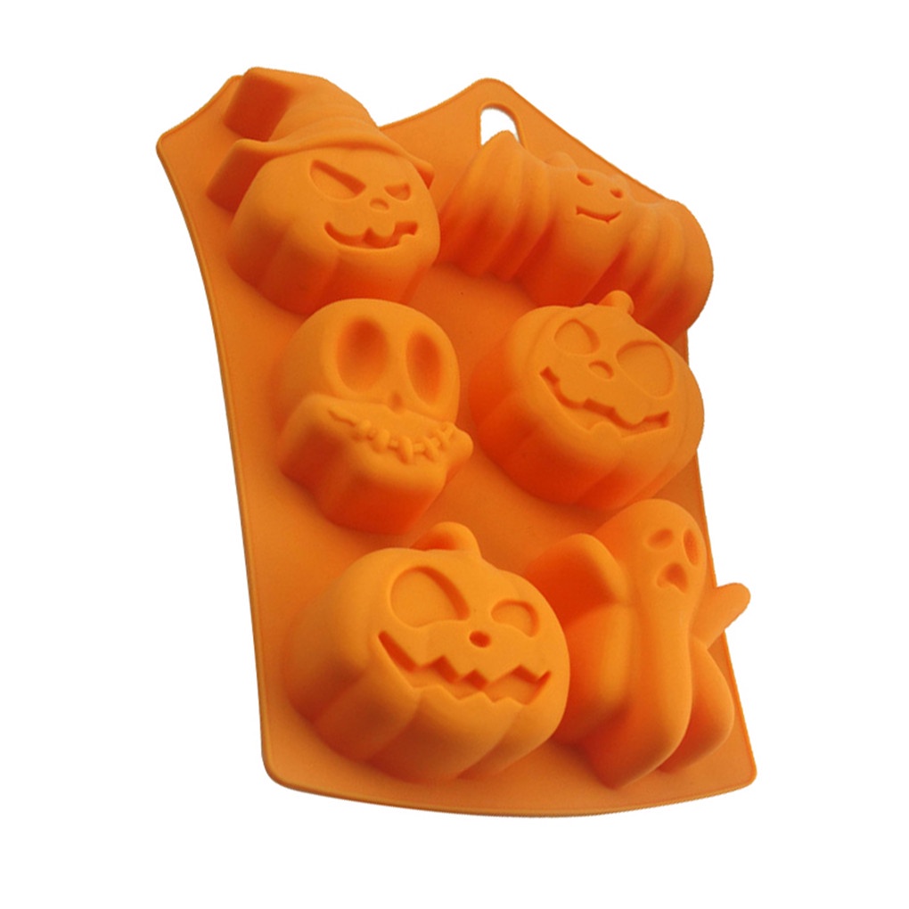 [CHOO] Halloween Pumpkin Silicone Mould DIY 6 Cavity Cake Decoration Chocolate Cookie Mold Baking Tool
