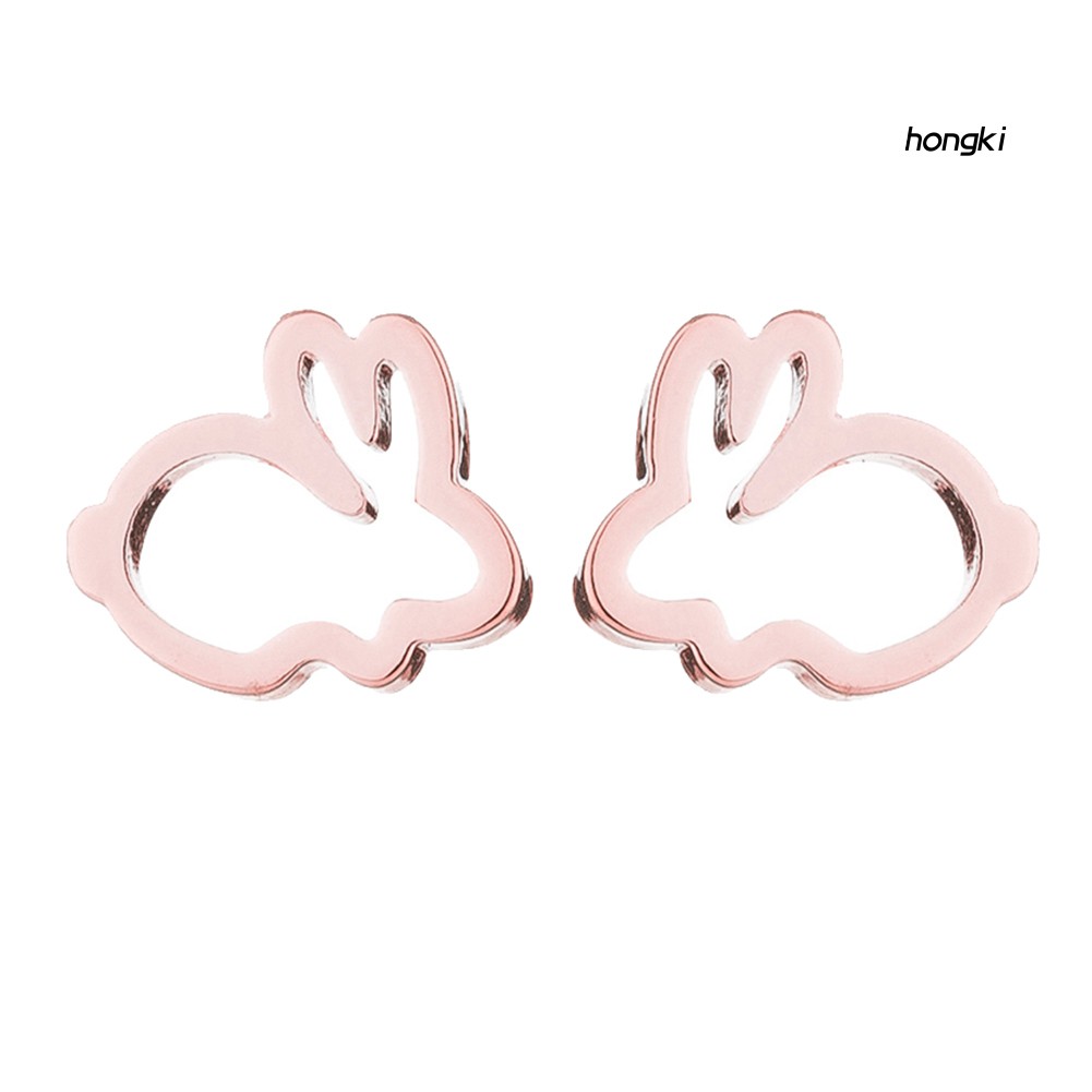 Khuyên tai hình thỏ rỗng thời trang dễ thương cho nữ
