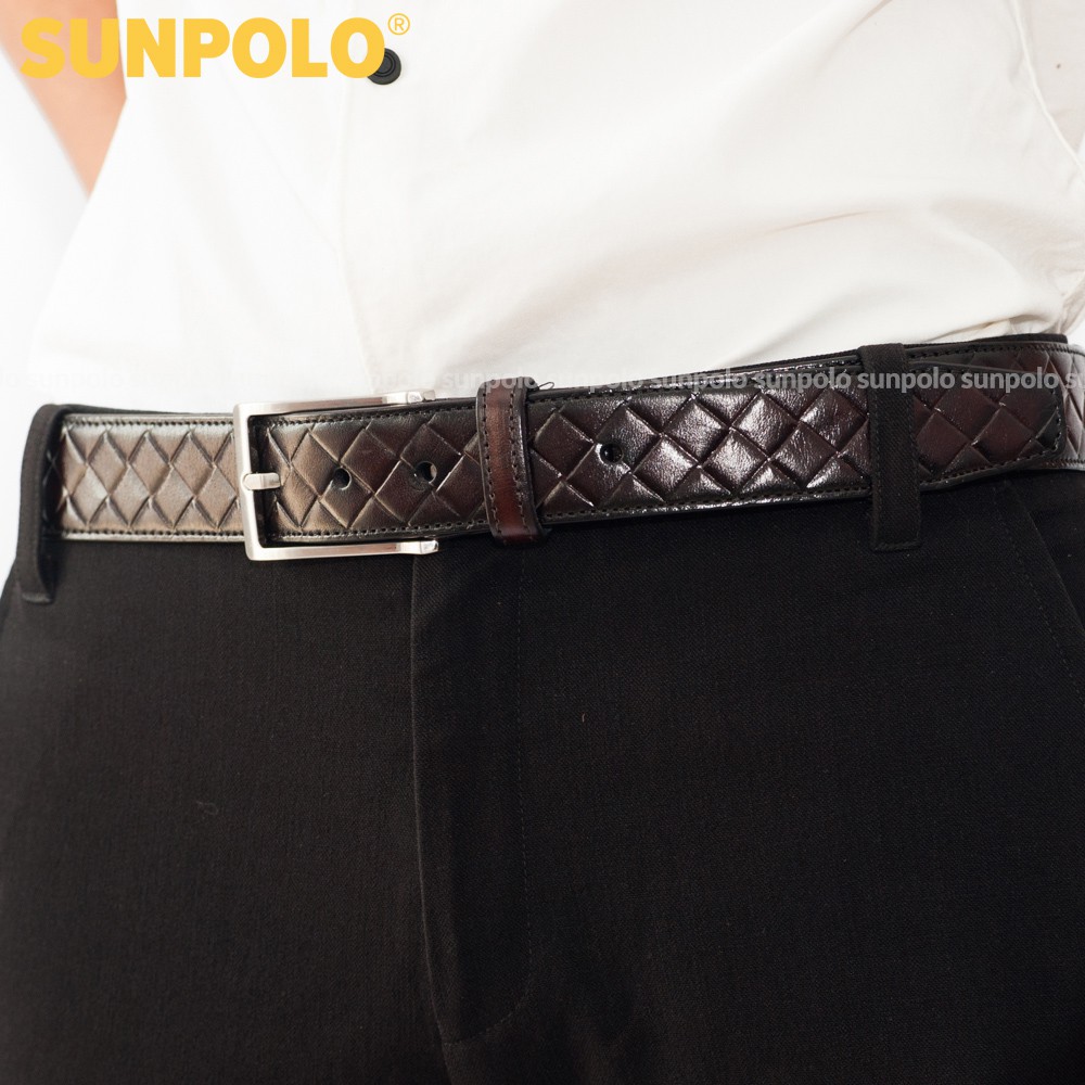 Thắt Lưng Nam Da Bò SUNPOLO Nâu - BSMK26