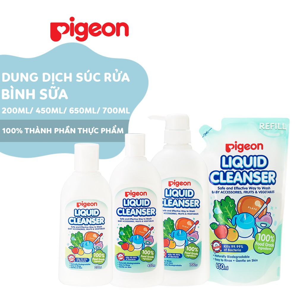 Nước rửa bình sữa Pigeon 200ml (HSD:07/2024)