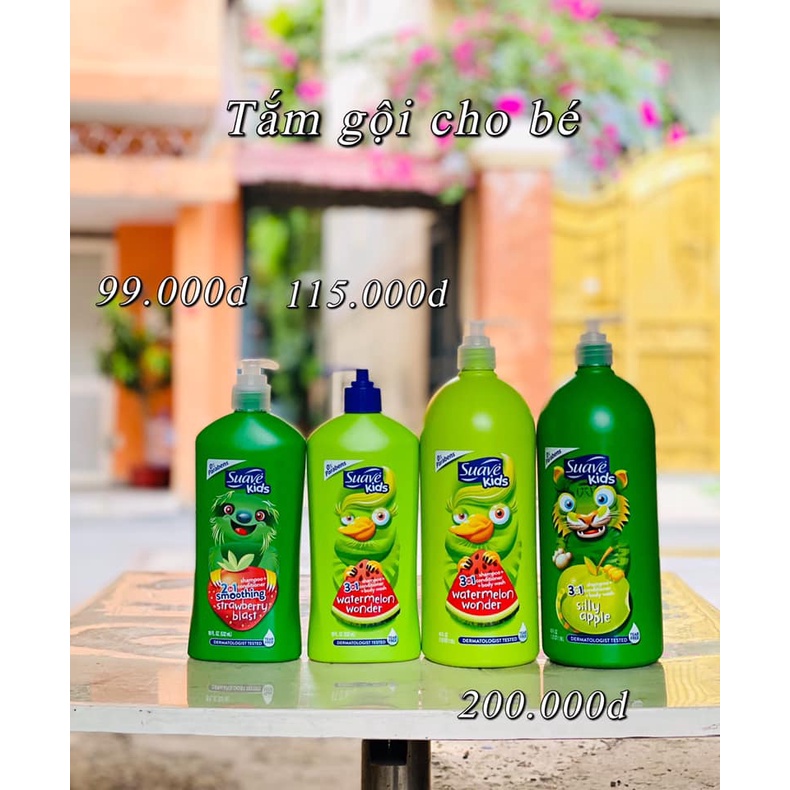 Sữa Tắm Gội Xả 3 In 1 Suave Kids 532ml Với 4 Mùi Trái Cây