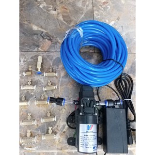 Máy phun sương 12v 90w + nguồn + 8 pép phun sương +15 mét dây +lọc.