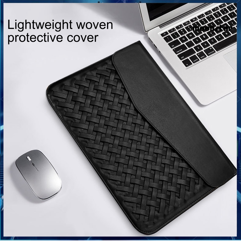 MO Laptop Sleeve Large Capacity Waterproof Faux Leather Notebook Liner Sleeve Bag for Macbook Air/Pro