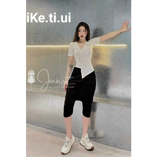 💥ÁO KIỂU TÀ XÉO RÚT DÂY GIỮA CỰC ĐẸP