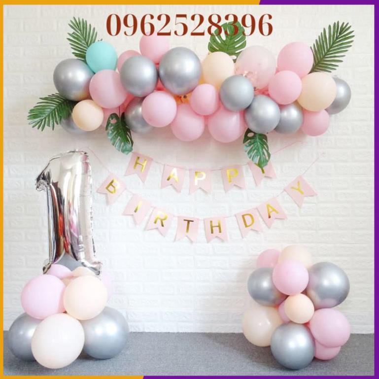 COMBO Set Trang Trí Sinh Nhật Bé Gái Nhiều Mẫu Kèm Dây Kết Bóng { TẶNG BƠM + BĂNG KEO }