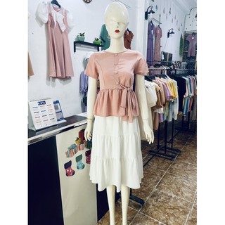 Áo sơ mi đũi dáng peplum đuôi cá