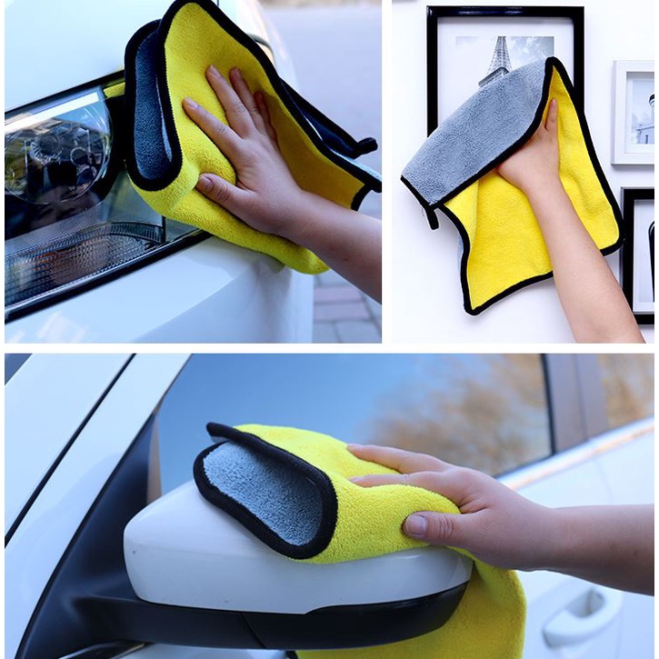 Khăn Lau Xe Ô Tô Loại Siêu To 60*30CM Microfiber Chuyên Dùng Cho Xe Ô Tô Xe Tải Đa Năng Siêu Thấm, Siêu Dày Size Bự