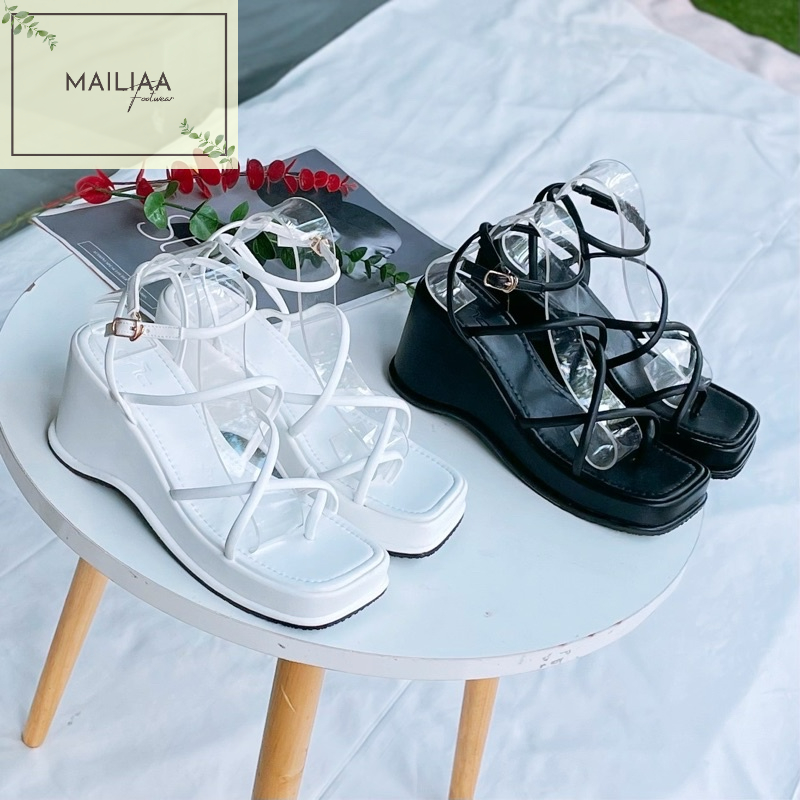 Sandal Nữ Đế Xuồng 7 Phân Mailiaa Quai Xỏ Ngón Chiến Binh