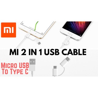 Cáp sạc Xiaomi Mi 2-In-1 Micro Usb to Type C - Hãng Phân Phối