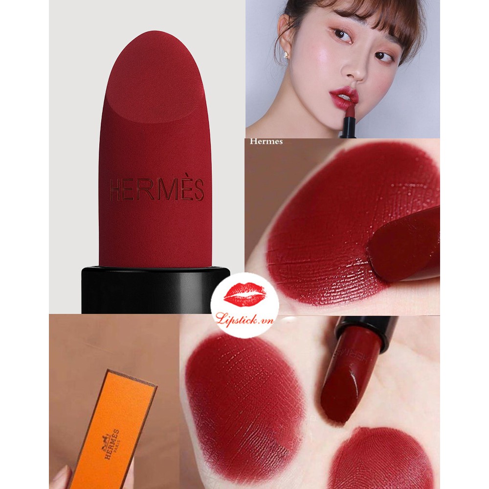 son hermès rouge matte và satin lipstick. son lì rouge hermes chính hãng siêu xinh , hermes 64, mẫu hot 2022