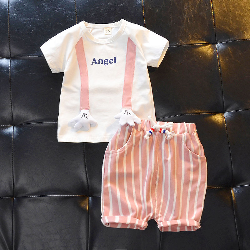 Set áo thun tay ngắn + quần short cho bé trai/ bé gái 1-3 tuổi