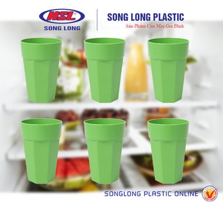 🚨[SIÊU RẺ] Combo 6 Ly Cốc Uống Nước - 6 Cốc Phíp 8 Cạnh Song Long 2874 - 6 Cốc Nhựa