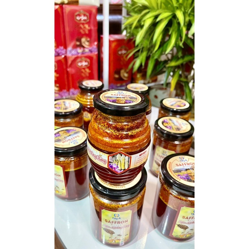 Saffron ngâm mật rừng (3gr saffron + 350ml mật ong rừng)