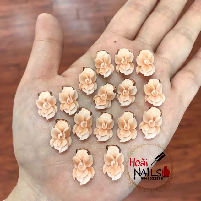 Hoa bột dáng dẹt ôm đá( 1b) - Phụ kiện Nail