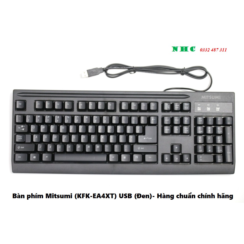 Bàn phím Mitsumi (KFK-EA4XT) USB (Đen)- Hàng chuẩn chính hãng
