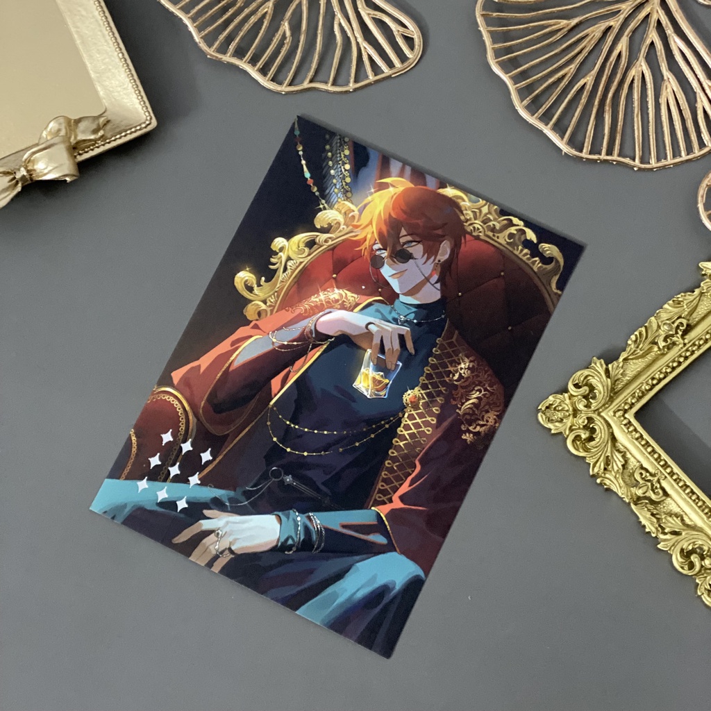 Postcard Genshin Impact ép nhũ